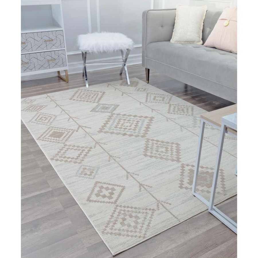 Rugs * | Bodrum Native Cream Gray 8 Ft. X 10 Ft. Area Rug By Cosmoliving By Cosmopolitan