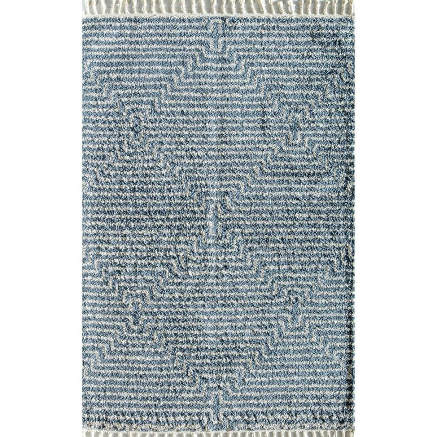 Rugs * | Mellow Whisper Blue 8 Ft. X 10 Ft. Stripe Modern Area Rug By Cosmoliving By Cosmopolitan