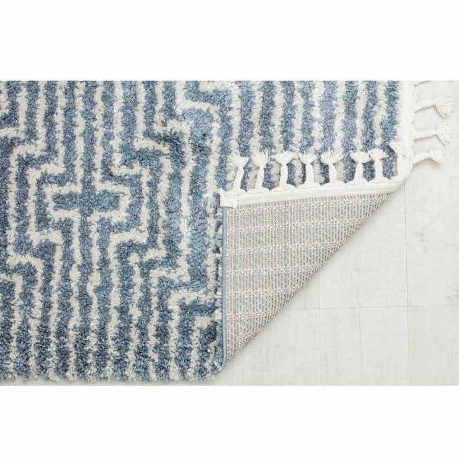 Rugs * | Mellow Whisper Blue 8 Ft. X 10 Ft. Stripe Modern Area Rug By Cosmoliving By Cosmopolitan