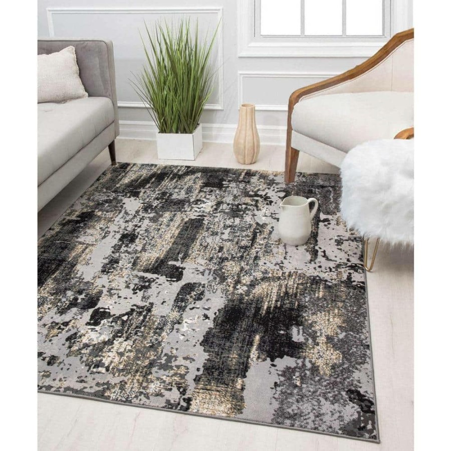 Rugs * | Auden Onyx Black 8 Ft. X 10 Ft. Area Rug By Cosmoliving By Cosmopolitan