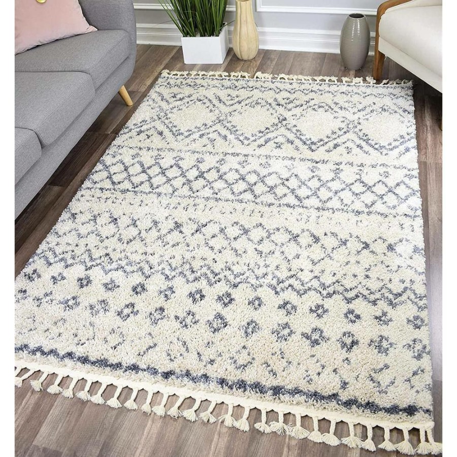 Rugs * | Mason Shag Shadow White 8 Ft. X 10 Ft. Area Rug By Cosmoliving By Cosmopolitan