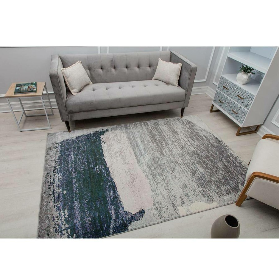 Rugs * | Satin Multi-Colored 5 Ft. X 7 Ft. Contemporary Area Rug By Cosmoliving By Cosmopolitan