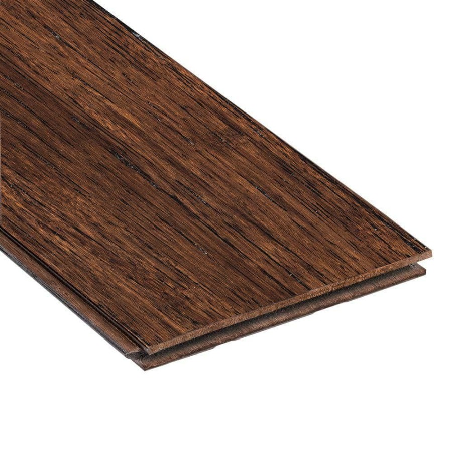 Hardwood Flooring * | Wire Brushed Strand Woven Tobacco 3/8 In. X 3-7/8 In. X 36-1/4 In. Length Solid Bamboo Flooring (23.41 Sq. Ft. /Case) By Homelegend