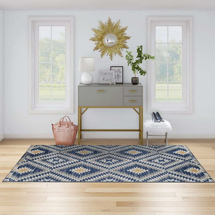 Rugs * | Soleil Kilim Cadet Blue Tribal Moroccan 8 Ft. X 12 Ft. Area Rug By Cosmoliving By Cosmopolitan