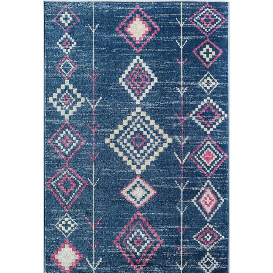 Rugs * | Bodrum Native Navy Blue 5 Ft. X 7 Ft. Area Rug By Cosmoliving By Cosmopolitan