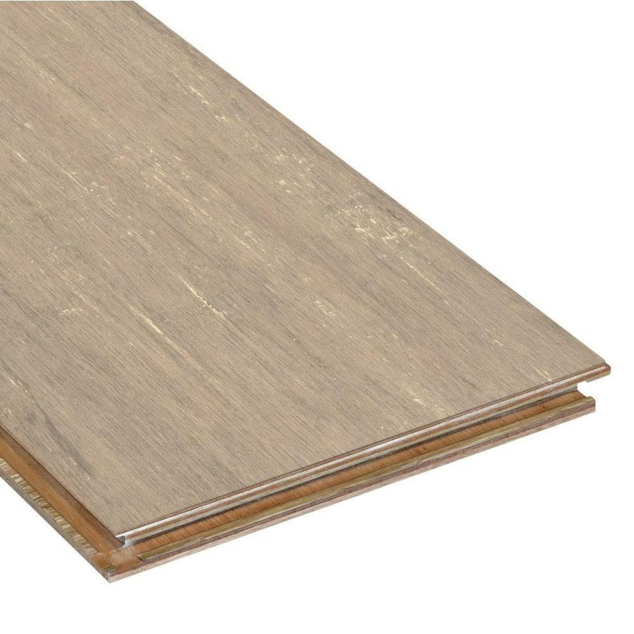 Hardwood Flooring * | Hand Scraped Strand Woven Poppyseed 1/2 In.X7.48 In.X72.835 In. Engineered Click Bamboo Flooring(30.268 Sq. Ft. /Case) By Homelegend