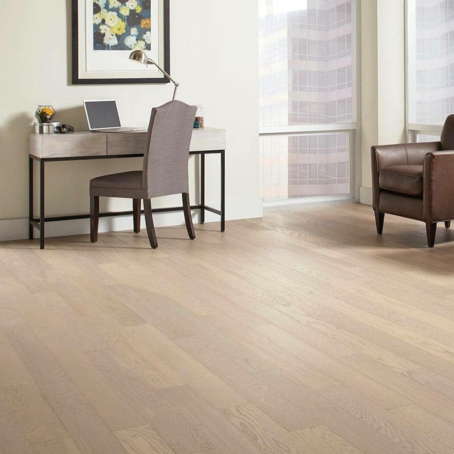 Hardwood Flooring * | Wire Brushed Oak Frost 3/8 In. Thick X 5 In. Wide X Varying Length Click Lock Hardwood Flooring (19.686 Sq. Ft. / Case) By Homelegend