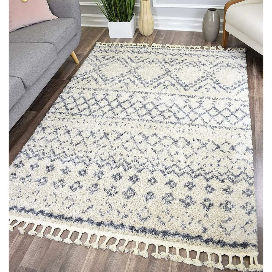 Rugs * | Mason Shag Shadow Gray 5 Ft. X 7 Ft. Rectangle Oriental Polypropylene Area Rug By Cosmoliving By Cosmopolitan