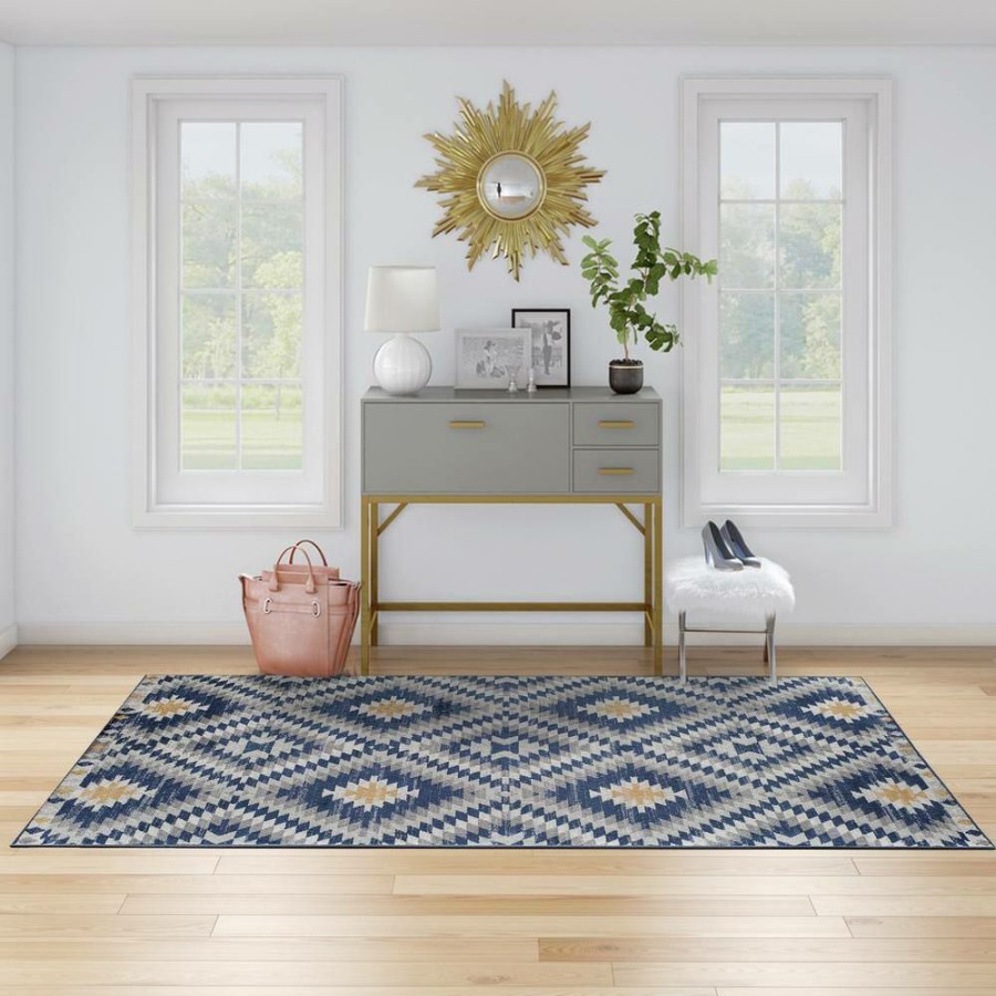 Rugs * | Bodrum Kilim Cadet Blue 8 Ft. X 10 Ft. Area Rug By Cosmoliving By Cosmopolitan