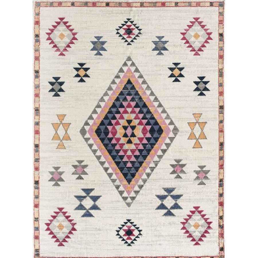 Rugs * | Bodrum Soleil Sahara White 8 Ft. X 12 Ft. Tribal Moroccan Area Rug By Cosmoliving By Cosmopolitan