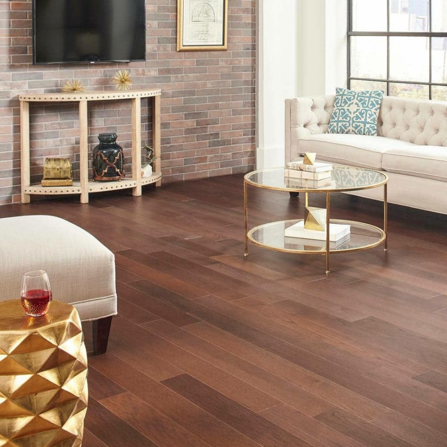 Hardwood Flooring * | Wire Brushed Benson Hickory 3/8 In. T X 5 In. W X Varying Length Click Lock Hardwood Flooring (19.69 Sq. Ft. / Case) By Homelegend