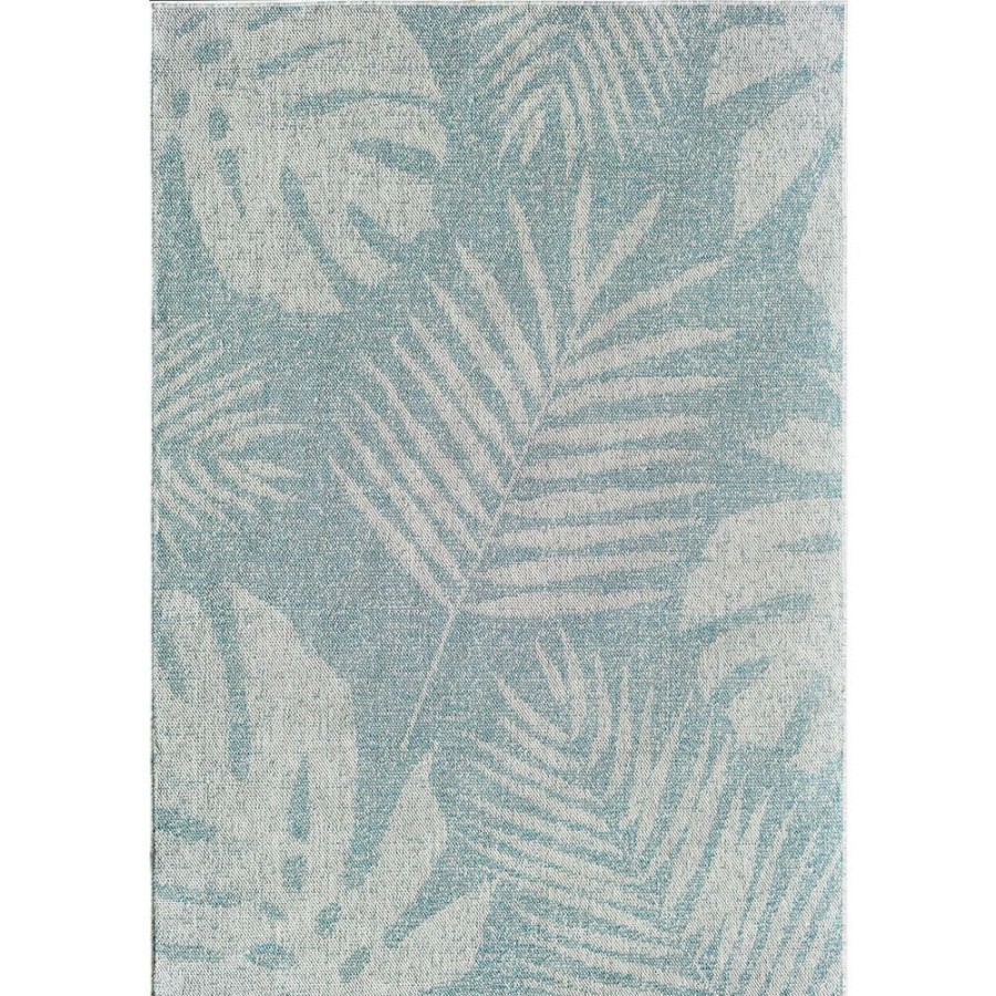 Rugs * | Villa Veranda Blue Fern 5 Ft. X 7 Ft. Transitional Abstract Area Rug By Cosmoliving By Cosmopolitan