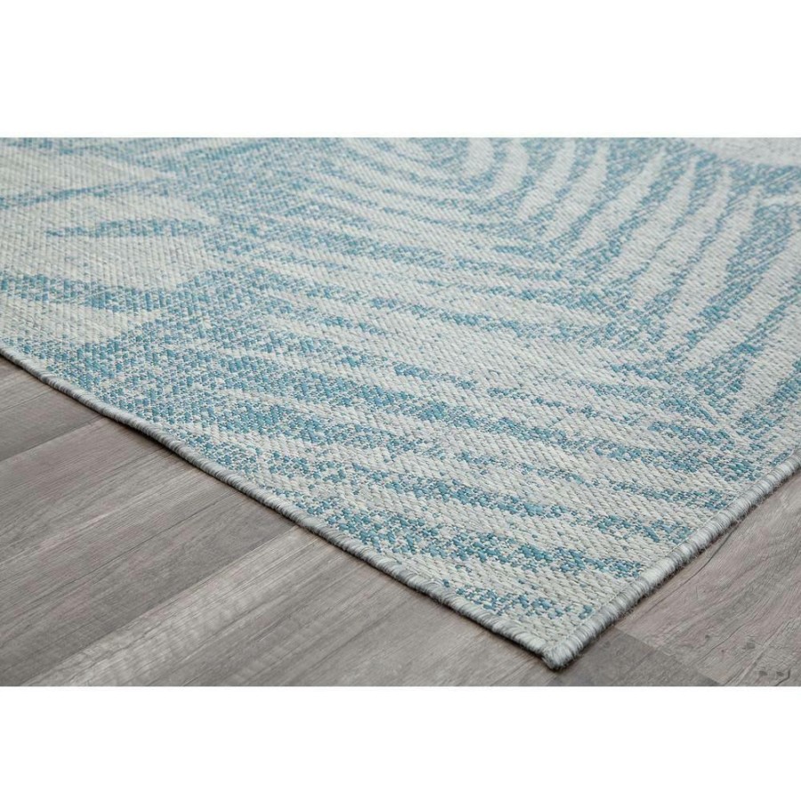 Rugs * | Villa Veranda Blue Fern 5 Ft. X 7 Ft. Transitional Abstract Area Rug By Cosmoliving By Cosmopolitan