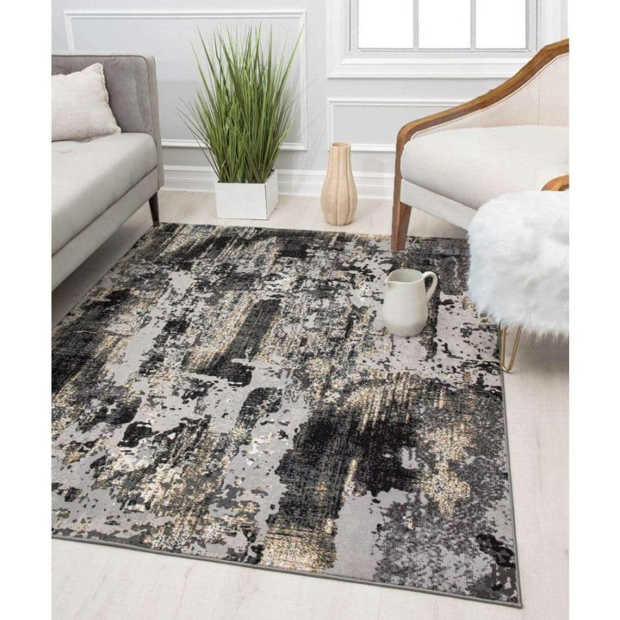 Rugs * | Auden Onyx Black 5 Ft. X 7 Ft. Area Rug By Cosmoliving By Cosmopolitan