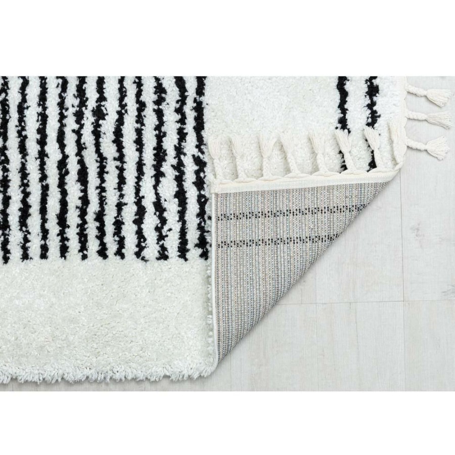 Rugs * | Snow Veil Stripe Shag White 8 Ft. X 10 Ft. Area Rug By Cosmoliving By Cosmopolitan