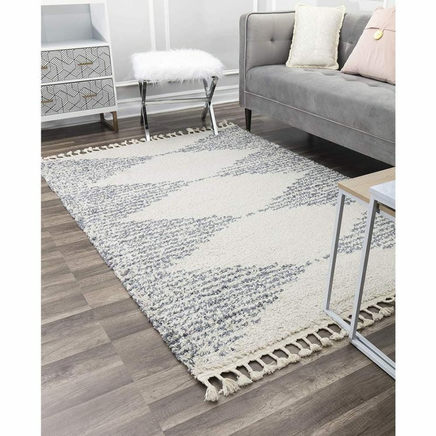 Rugs * | Mason Shag Heath White 2 Ft. X 4 Ft. Area Rug By Cosmoliving By Cosmopolitan