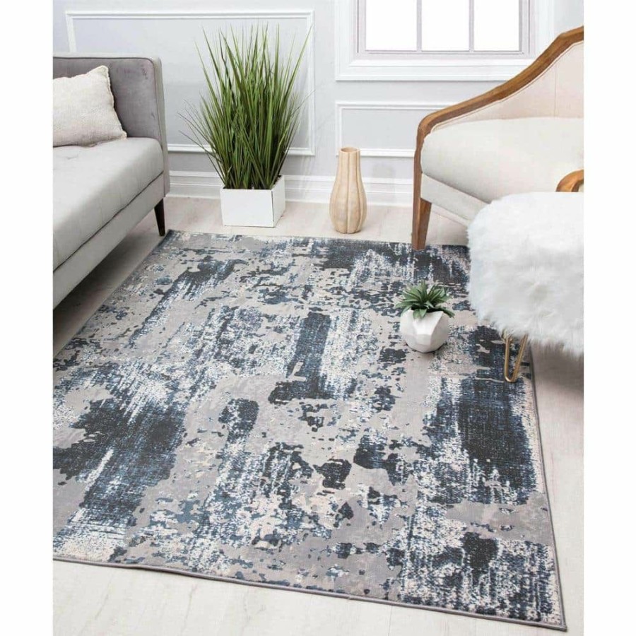 Rugs * | Auden Silver Platinum Gray 8 Ft. X 10 Ft. Area Rug By Cosmoliving By Cosmopolitan