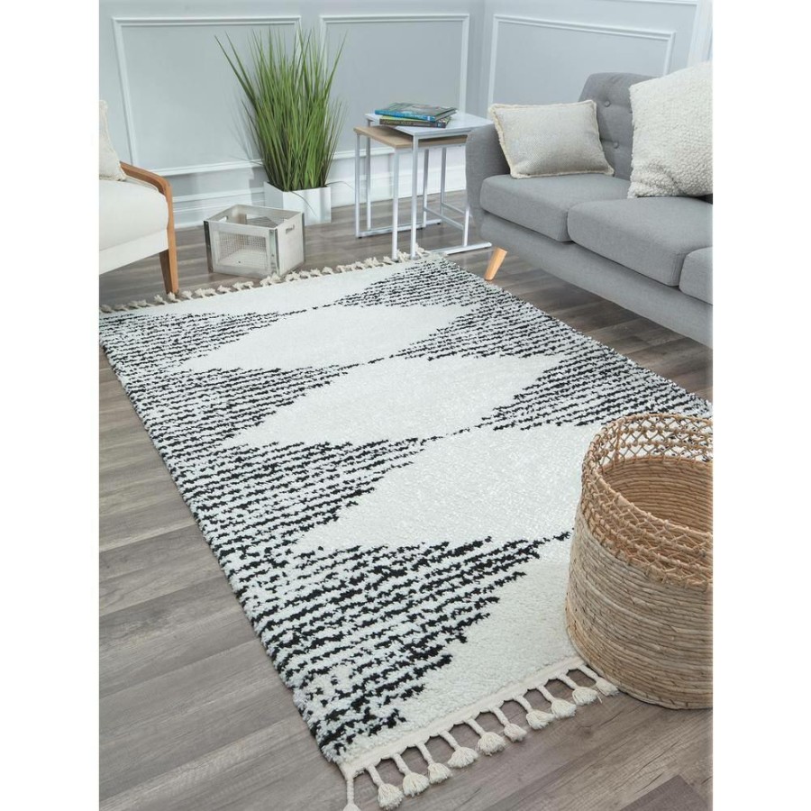 Rugs * | Mason Shag Heath White 2 Ft. X 8 Ft. Area Rug By Cosmoliving By Cosmopolitan