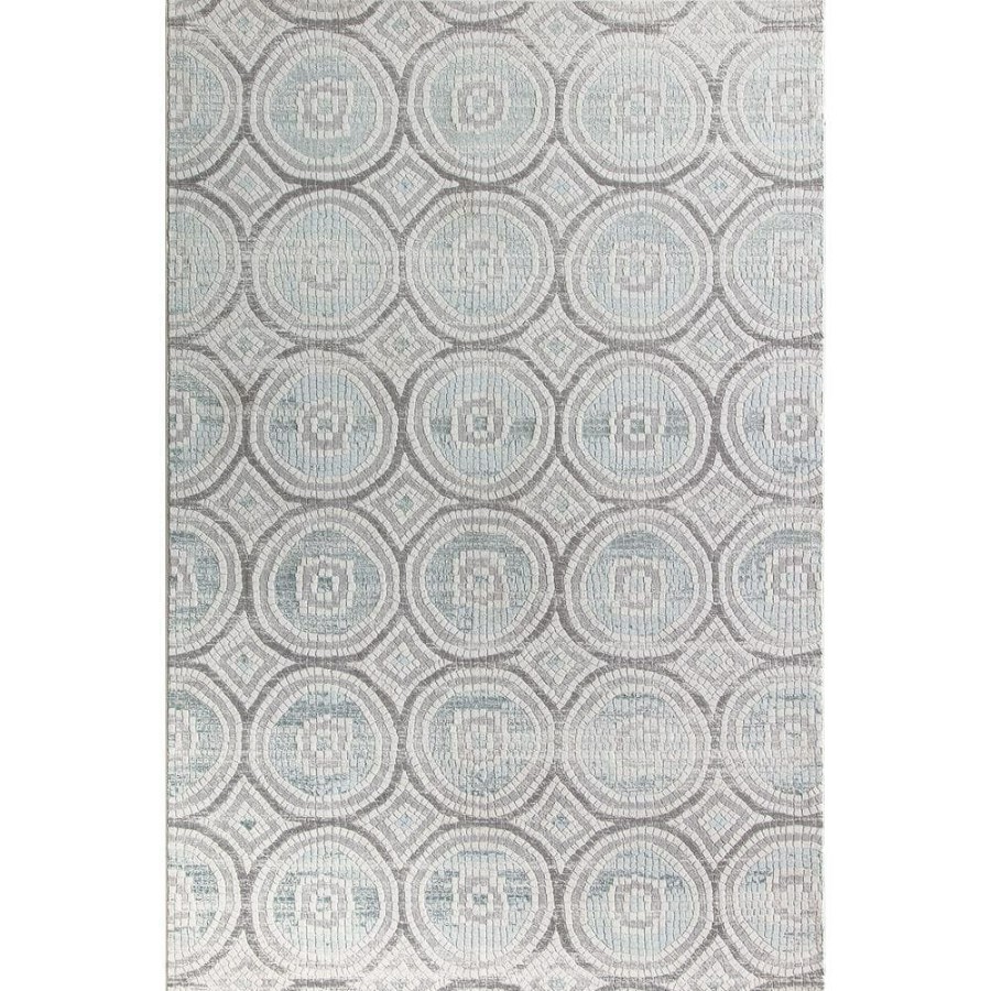 Rugs * | Mercer Mosaic Ivory Blue 8 Ft. X 10 Ft. Area Rug By Cosmoliving By Cosmopolitan