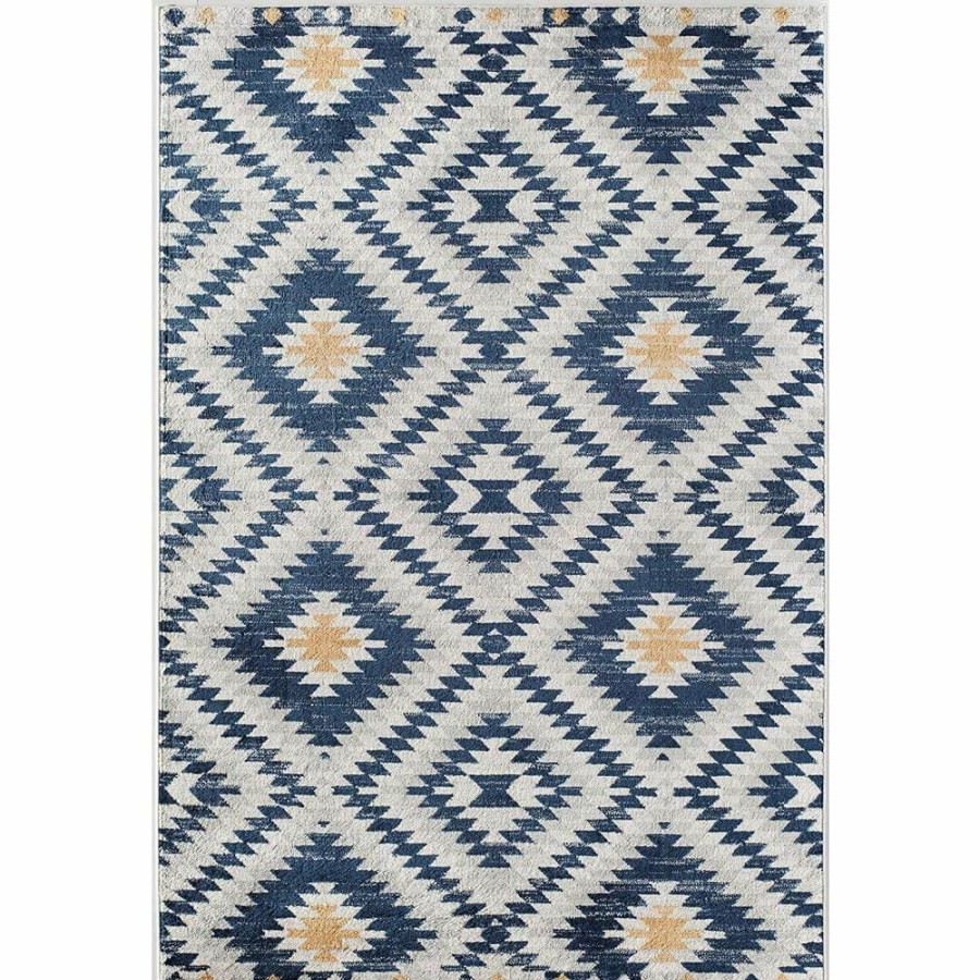 Rugs * | Soleil Kilim Honey Blue Tribal Moroccan 8 Ft. X 12 Ft. Area Rug By Cosmoliving By Cosmopolitan