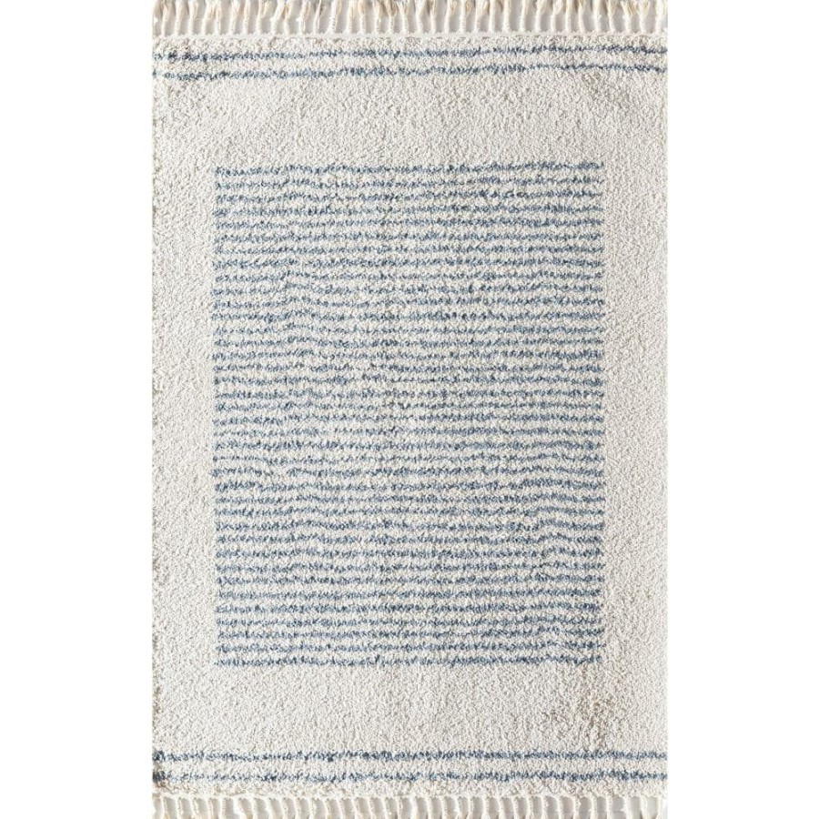 Rugs * | Ice Frost White 5 Ft. X 7 Ft. Stripe Shag Area Rug By Cosmoliving By Cosmopolitan